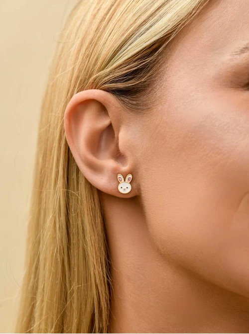 Kolczyki króliczki, stal pozłacana S200132Z00