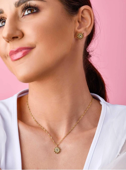 Kolczyki kwiatuszki, kolor złoty S200263Z00