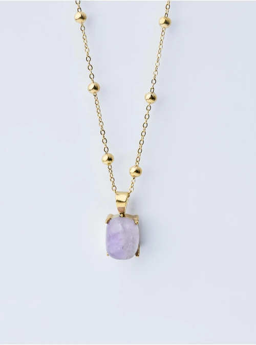 Naszyjnik Ametyst Lawendowy, złoty S303525Z00