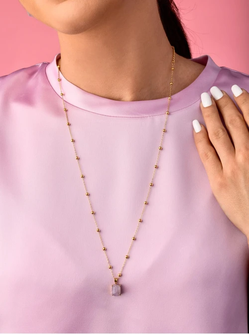 Naszyjnik Ametyst Lawendowy, złoty S303525Z00