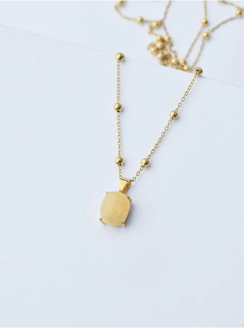 Naszyjnik Jadeit Żółty, złoty S300157Z10