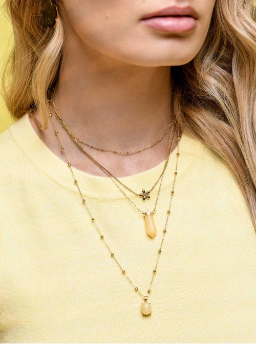 Naszyjnik Jadeit Żółty, złoty S300157Z10