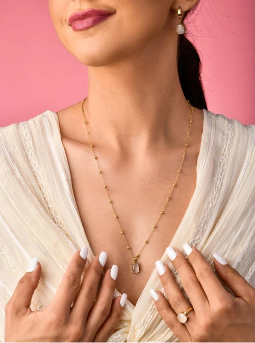 Naszyjnik Kryształ Górski, złoty S300157Z02