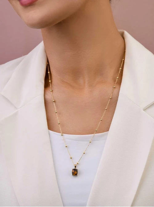 Naszyjnik Oko Tygrysa, złoty S303527Z00