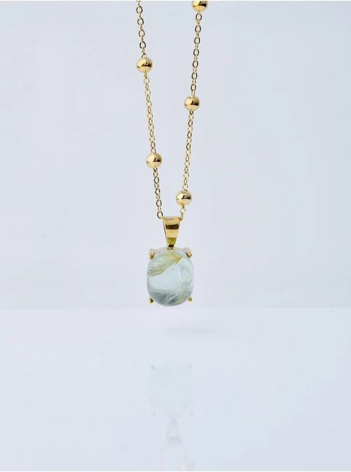 Naszyjnik Zielony Fluoryt, złoty S303528Z00
