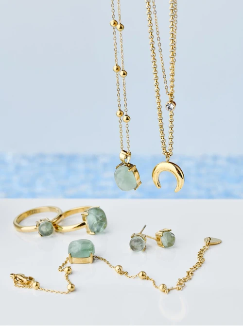 Naszyjnik Zielony Fluoryt, złoty S303528Z00