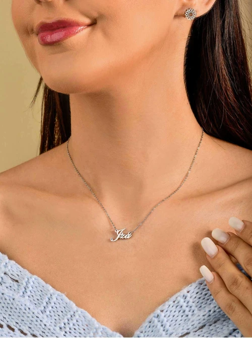 Naszyjnik imię Iza, kolor srebrny S3V70530-55S