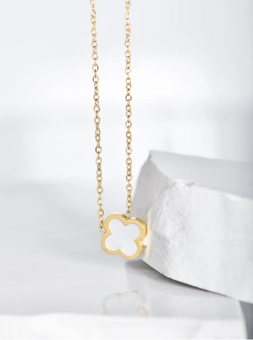 Naszyjnik koniczynka, kolor złoty S300349Z02