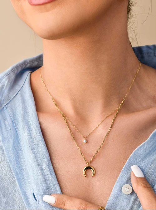 Naszyjnik księżyc, kolor złoty S300267Z00