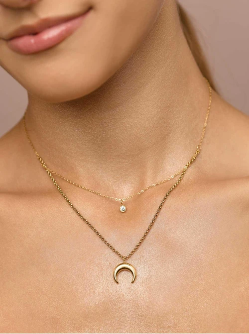 Naszyjnik księżyc, kolor złoty S300267Z00