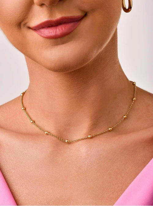 Naszyjnik kulki, kolor złoty S300201Z00