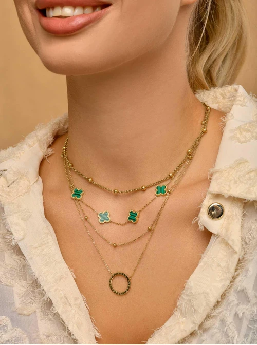 Naszyjnik kulki, kolor złoty S300201Z00