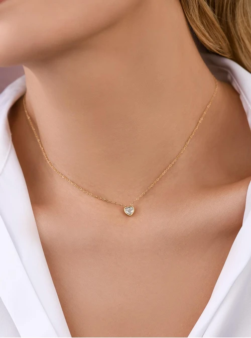 Naszyjnik serduszko, kolor złoty S300340Z02