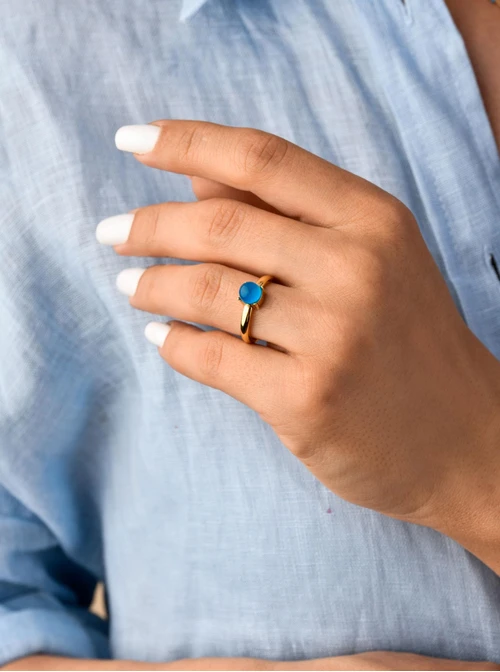 Pierścionek Niebieski Agat S400772Z00