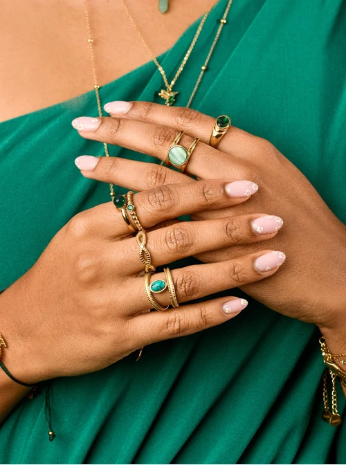 Pierścionek Zielony Agat, S400775Z00