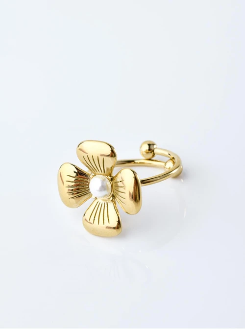 Pierścionek kwiatek, złoty S400754Z00
