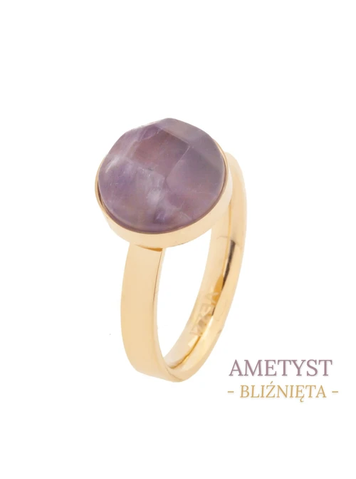 [Zestaw] Kolczyki Bliźnięta, Ametyst, złoty S2V72400-2Z