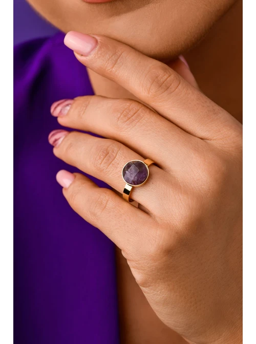 [Zestaw] Kolczyki Bliźnięta, Ametyst, złoty S2V72400-2Z