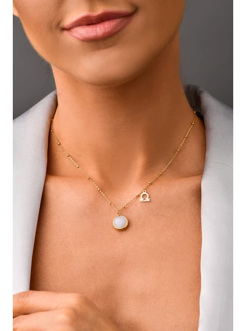 [Zestaw] Pierścionek Waga, Opal, złoty S4V70701