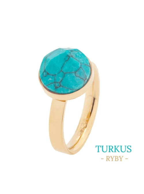 [Zestaw] Naszyjnik Ryby, Turkus, złoty S3V72972-1Z