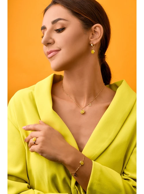 [Zestaw] Kolczyki Lew, Cytryn, złoty S2V72400-4Z