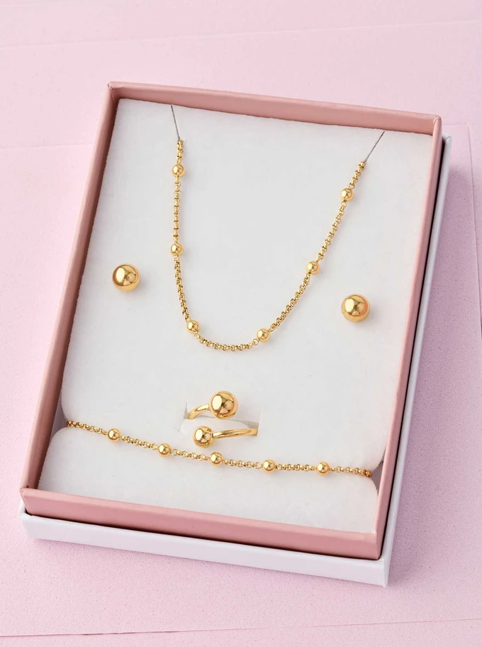 [Zestaw] Bransoletka kulki, kolor złoty S100143Z00