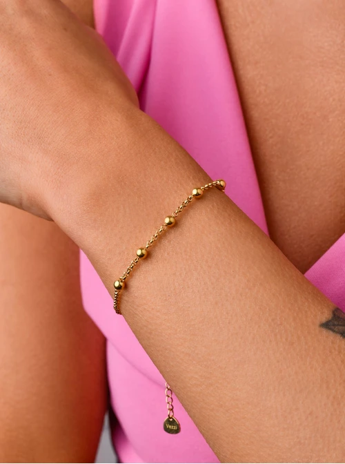 [Zestaw] Bransoletka kulki, kolor złoty S100143Z00