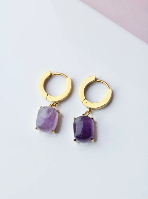 [Zestaw] Naszyjnik Ametyst Lawendowy, złoty S303525Z00