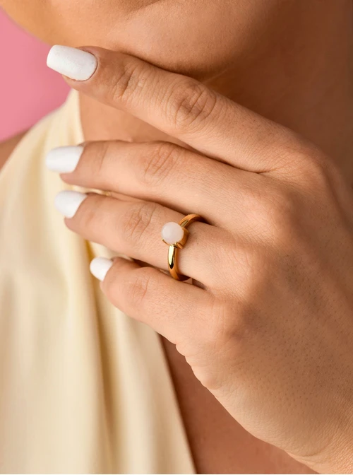 [Zestaw] Naszyjnik Kwarc Różowy, złoty S300156Z06