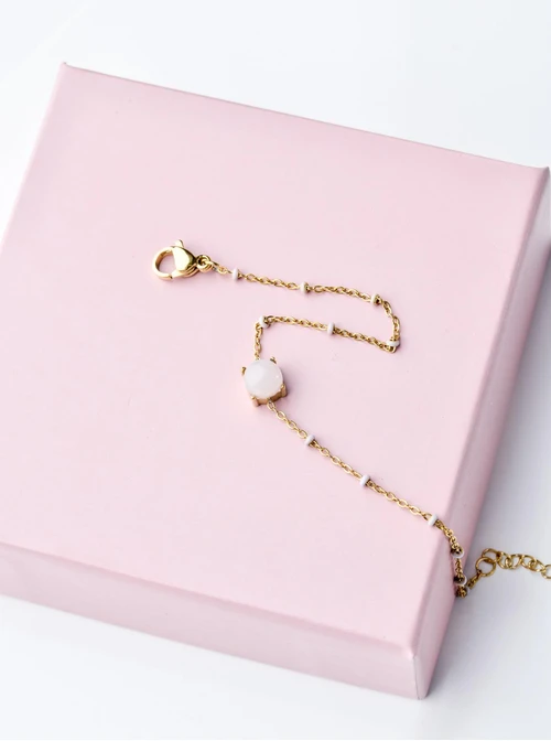 Bransoletka Kwarc Różowy. złoty S100064Z06