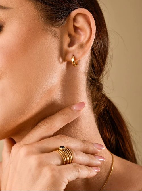 Kolczyki kółeczka, złoty (1,2 cm)  S200181Z00