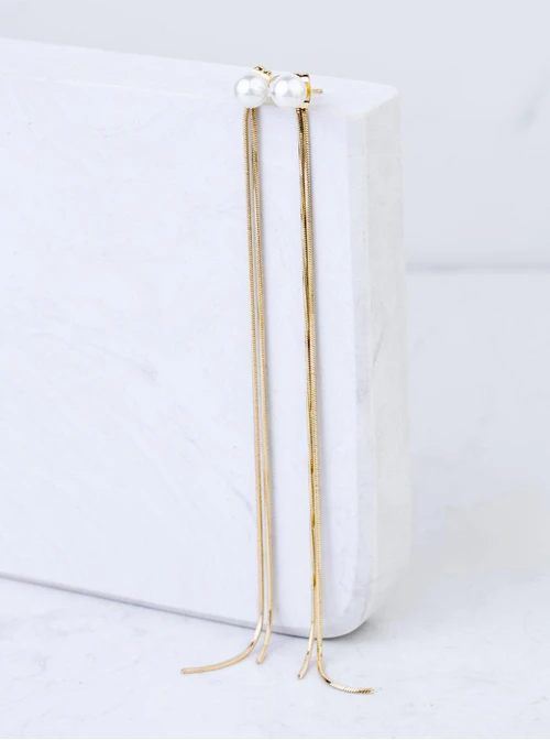 Kolczyki żmijki, perły, złoty S203964Z00