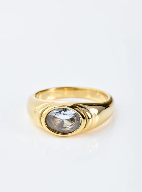 Pierścionek kryształki, złoty S400759Z02