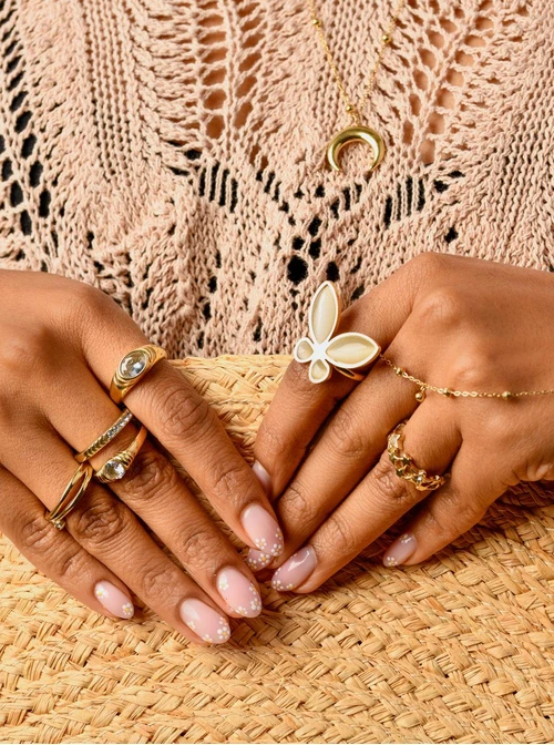 Pierścionek kryształki, złoty S400759Z02