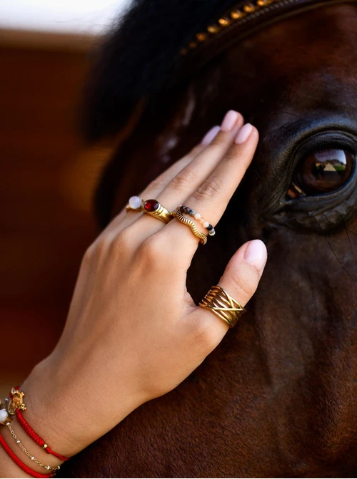 Pierścionek szeroki, złoty S400750Z00