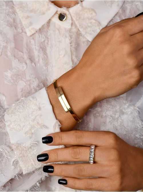 Pierścionek z kryształkami, kolor złoty S400764Z02