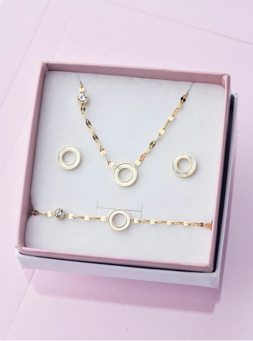 [Zestaw] Naszyjnik kółeczko, kolor złoty S300354Z02