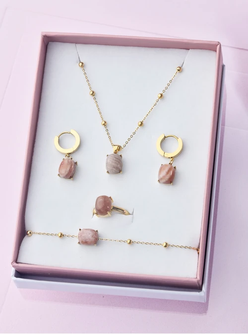 [Zestaw] Naszyjnik Kamień Słońca, złoty S303526Z00