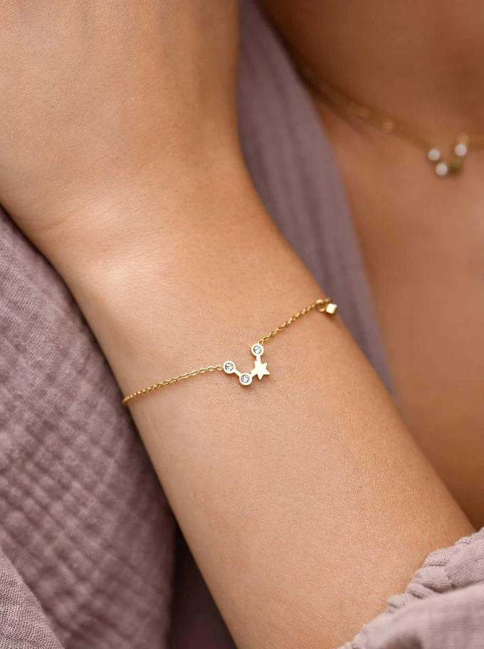 Bransoletka znak zodiaku Skorpion, stal pozłacana S103864Z00