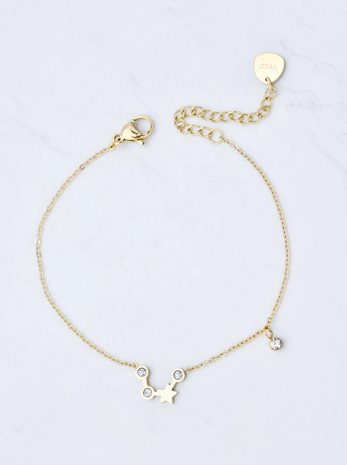 Bransoletka znak zodiaku Skorpion, stal pozłacana S103864Z00