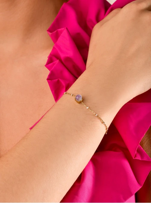 Bransoletka Ametyst Lawendowy, złoty S103907Z00