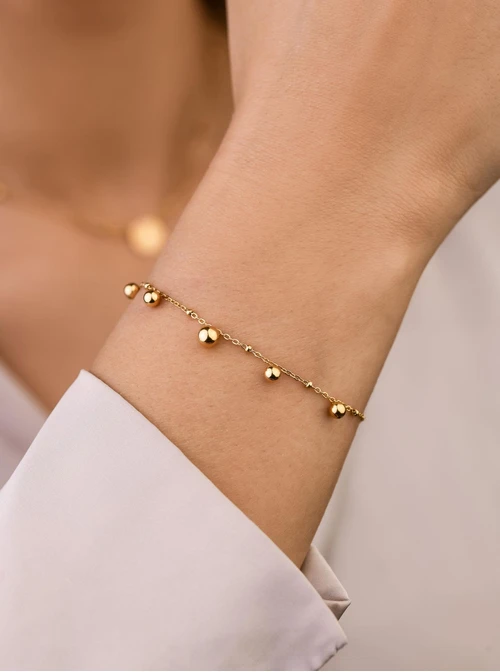 Bransoletka kuleczki, złoty S104057Z00