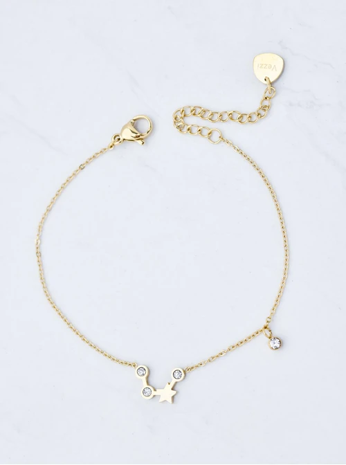 Bransoletka znak zodiaku Skorpion, stal pozłacana S103864Z00