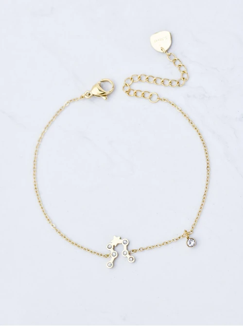 Bransoletka znak zodiaku Strzelec, stal pozłacana S103871Z00