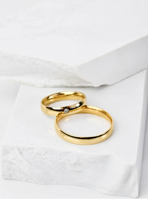 [Zestaw] Obrączka gładka, kolor złoty S404182Z00