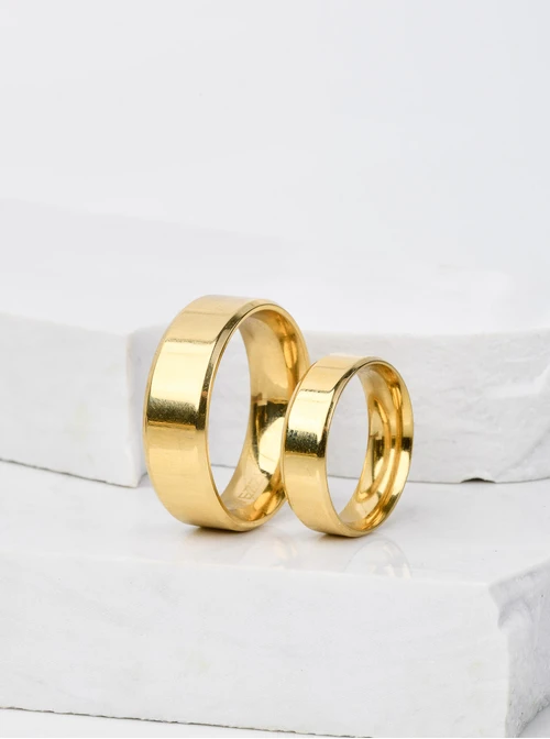 [Zestaw] Obrączka gładka, kolor złoty S404160Z00