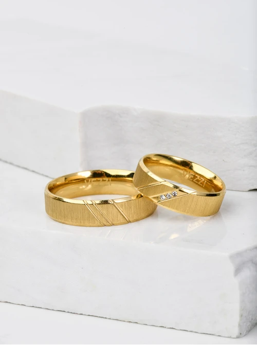 [Zestaw] Obrączka matowa, unisex, złoty S404180Z00