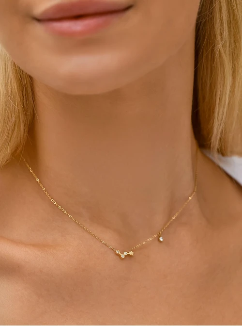 Naszyjnik znak zodiaku Baran, stal pozłacana S303470Z00