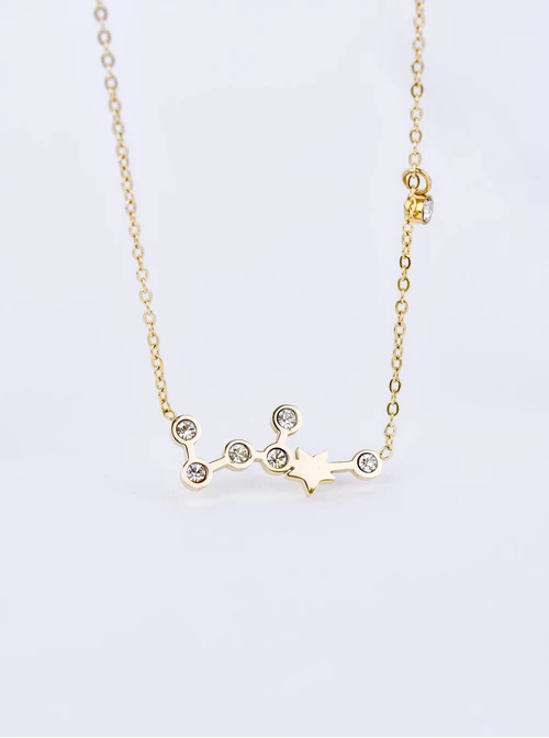 Naszyjnik znak zodiaku Panna, stal pozłacana S303469Z00