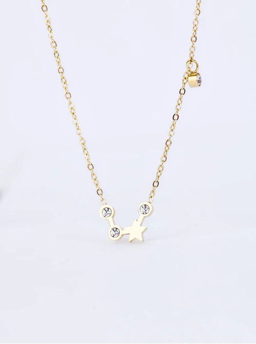 Naszyjnik znak zodiaku Skorpion, stal pozłacana S303468Z00